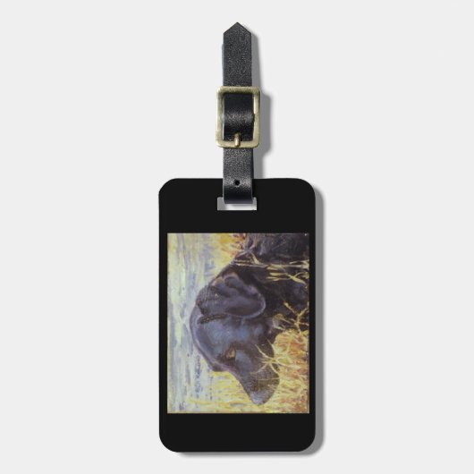 Schwarzer Labrador retriever-Gepäckanhänger oder Gepäckanhänger (Vorderseite vertikal)