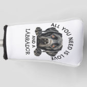 Schwarzer Labrador Retriever Golf Headcover (Vorderseite)