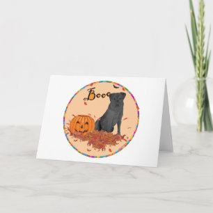 Schwarzer Labrador Retriever Halloween Karte