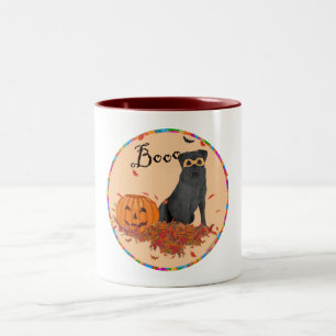 Schwarzer Labrador Retriever Halloween Zweifarbige Tasse
