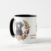 Schwarzer Labrador Retriever Herbstkranz Tasse (Vorderseite Links)