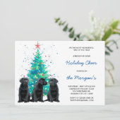 Schwarzer Labrador Retriever Holiday Niedlich Hund Einladung (Stehend Vorderseite)