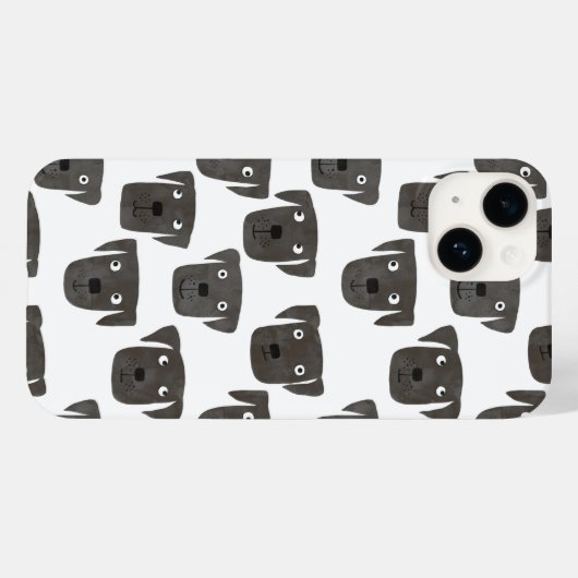Schwarzer Labrador Retriever Hund Case-Mate iPhone Hülle (Rückseite (Horizontal))
