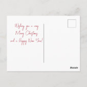 Schwarzer Labrador Retriever Hund in der Schneekar Postkarte (Rückseite)