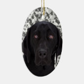 Schwarzer Labrador retriever-Hund Keramik Ornament (Rechts)