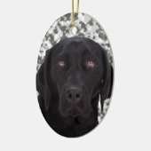 Schwarzer Labrador retriever-Hund Keramik Ornament (Links)