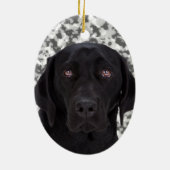 Schwarzer Labrador retriever-Hund Keramik Ornament (Hinten)