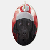 Schwarzer Labrador retriever-Hund Keramikornament (Links)