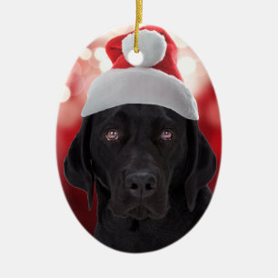 Schwarzer Labrador retriever-Hund Keramikornament