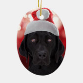 Schwarzer Labrador retriever-Hund Keramikornament (Hinten)