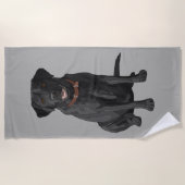 Schwarzer Labrador Retriever Hund Lover Strandtuch (Vorderseite)
