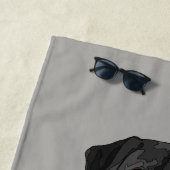 Schwarzer Labrador Retriever Hund Lover Strandtuch (Beispiel)