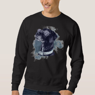 Schwarzer Labrador Retriever Hund mit Brille Hund Sweatshirt