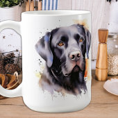 Schwarzer Labrador Retriever Hund Moderne Wasserfa Kaffeetasse