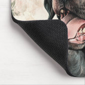 Schwarzer Labrador Retriever Hund Pink Peach Flora Mousepad (Ecke)