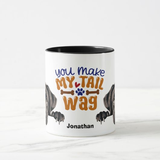 Schwarzer Labrador Retriever Hund Sie machen meine Tasse (Zentrum)