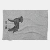 Schwarzer Labrador Retriever Hund und Individuelle Geschirrtuch (Horizontal)