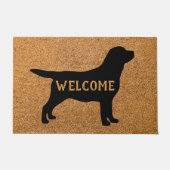 Schwarzer Labrador Retriever Hund Willkommenseintr Fußmatte (Vorderseite)