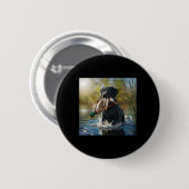 Schwarzer Labrador Retriever Hunde Jagd Enten in e Button (Vorne & Hinten)