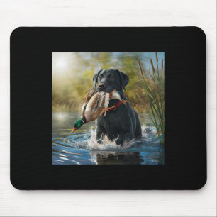 Schwarzer Labrador Retriever Hunde Jagd Enten in e Mousepad