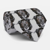 Schwarzer Labrador Retriever Hundegesicht Krawatte (Gerollt)