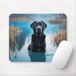 Schwarzer Labrador Retriever im Lake Water Mousepad