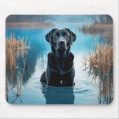 Schwarzer Labrador Retriever im Lake Water Mousepad (Vorne)
