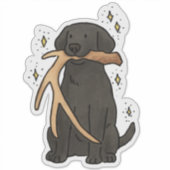 Schwarzer Labrador Retriever Jagd Auto Aufkleber (Vorderseite)