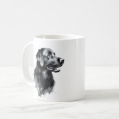 Schwarzer Labrador Retriever Kaffeetasse (Vorderseite Links)