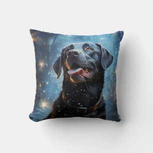 Schwarzer Labrador Retriever Kissen
