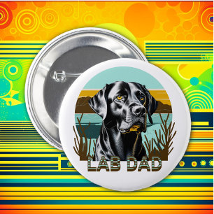 Schwarzer Labrador Retriever   Lab Dad Button