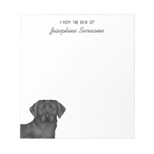 Schwarzer Labrador Retriever Lab Hund personalisie Notizblock