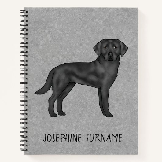 Schwarzer Labrador Retriever Labrador Dog Individu Notizblock (Vorderseite)