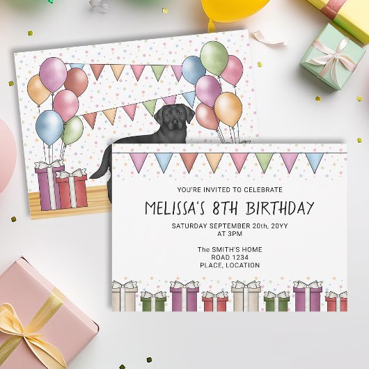 Schwarzer Labrador Retriever Labrador Hund farbenf Einladung