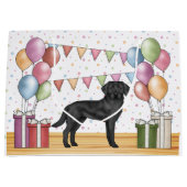 Schwarzer Labrador Retriever Labrador Hund farbenf Große Geschenktüte (Vorderseite)
