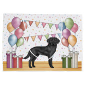 Schwarzer Labrador Retriever Labrador Hund farbenf Große Geschenktüte (Rückseite)