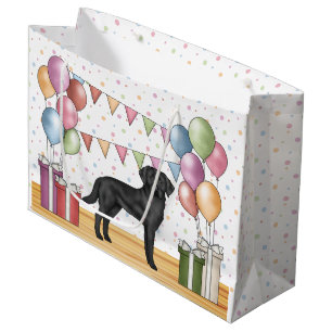 Schwarzer Labrador Retriever Labrador Hund farbenf Große Geschenktüte