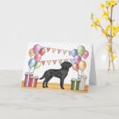 Schwarzer Labrador Retriever Labrador Hund farbenf Karte (Gelbe Blume)