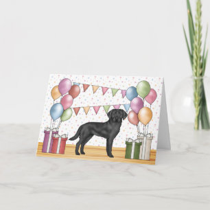 Schwarzer Labrador Retriever Labrador Hund farbenf Karte