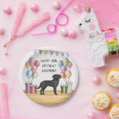 Schwarzer Labrador Retriever Labrador Hund farbenf Pappteller (Party)