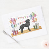 Schwarzer Labrador Retriever Labrador Hund farbenf Rechteckiger Aufkleber (Umschlag)