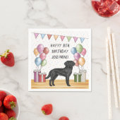 Schwarzer Labrador Retriever Labrador Hund farbenf Serviette (Beispiel)