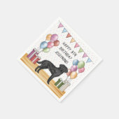 Schwarzer Labrador Retriever Labrador Hund farbenf Serviette (Ecke)