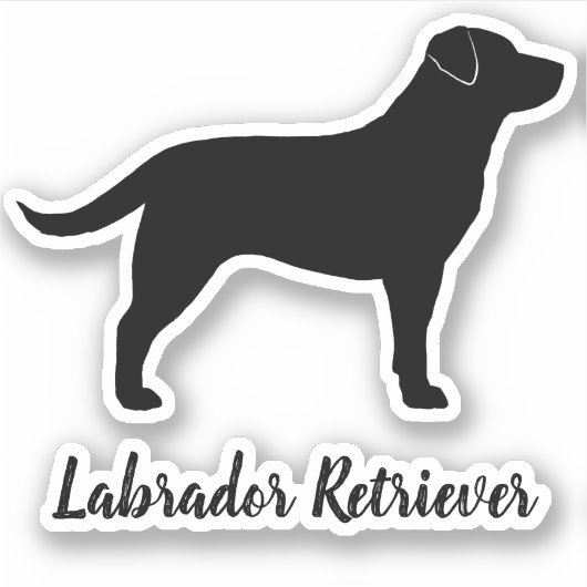 Schwarzer Labrador Retriever Labrador Silhouette S Aufkleber (Vorderseite)