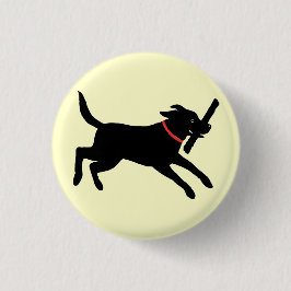 Schwarzer Labrador-Retriever läuft | Happy Black D Button