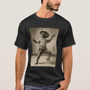 Schwarzer Labrador Retriever Lustiger Hund Cowboy T-Shirt