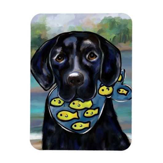 Schwarzer Labrador Retriever Magnet (Vertikal)