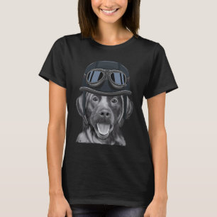 Schwarzer Labrador Retriever mit Vintage-Motorradh T-Shirt
