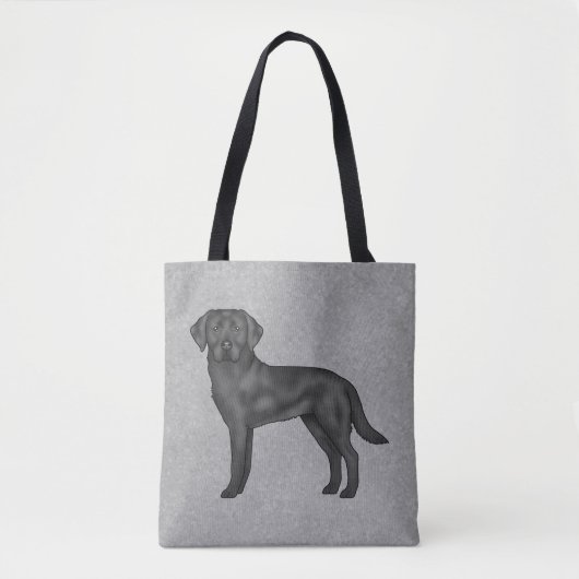 Schwarzer Labrador Retriever Niedlich Cartoon Dog Tasche (Vorderseite)
