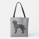 Schwarzer Labrador Retriever Niedlich Cartoon Dog Tasche (Rückseite)